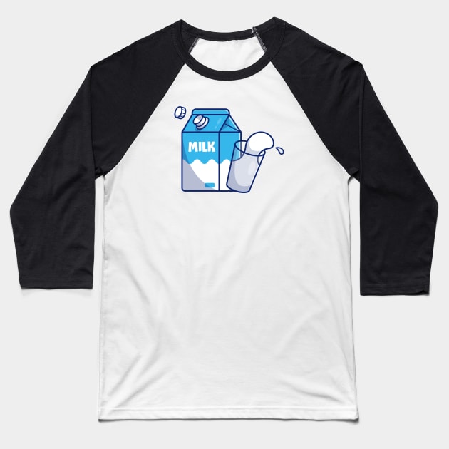 Milk, Milk Box and glass Baseball T-Shirt by Catalyst Labs